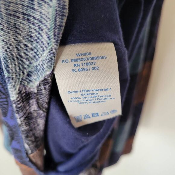 Boden Purple Blue Brown Floral Tencel Fit & Flare Dress Size 10R (UK 14) - Picture 2 of 7